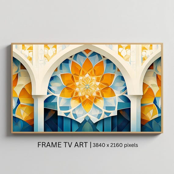 Islamic Geometric Art For Frame Tv Roku Screensaver Colorful Mosaic Wall Art
