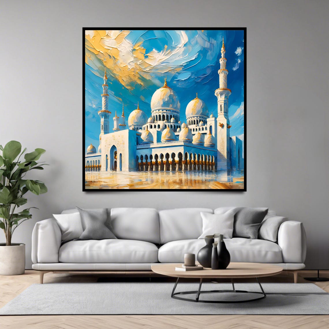 Majestic White Mosque Domes Islamic Architecture Travel Poster - Image 4