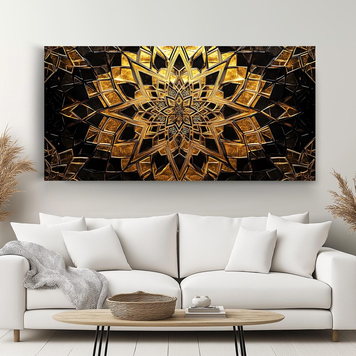 Islamic Geometric Wall Art, Gold Mandala - Image 2