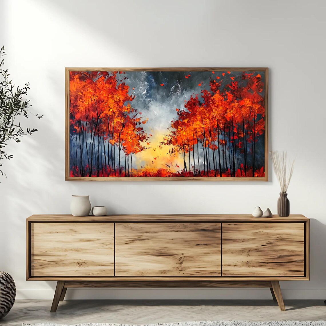 Autumn Forest Painting, Fall Tree Wall Art - Image 3