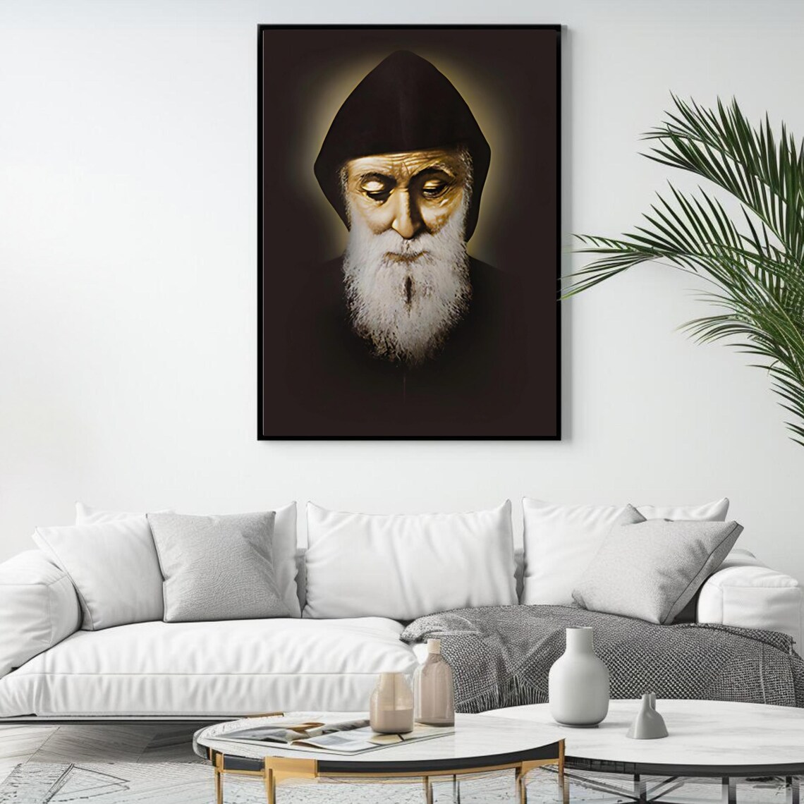 Saint Charbel Portrait Lebanese Catholic Saint Spiritual Religious Wall Decor Print - Image 4