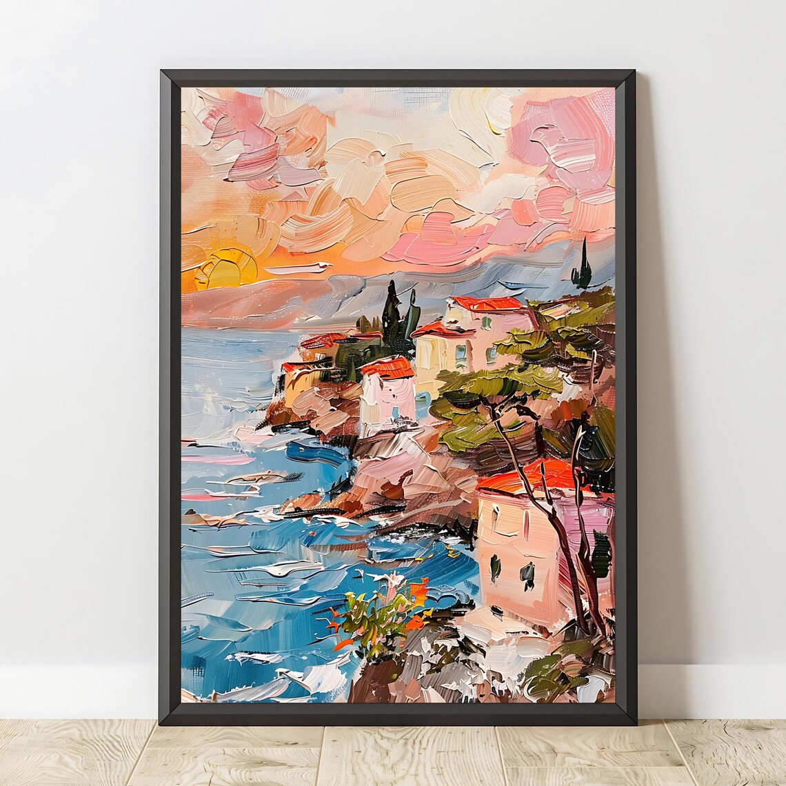 Coastal Sunset - Mediterranean Travel Decor Art Print - Image 2