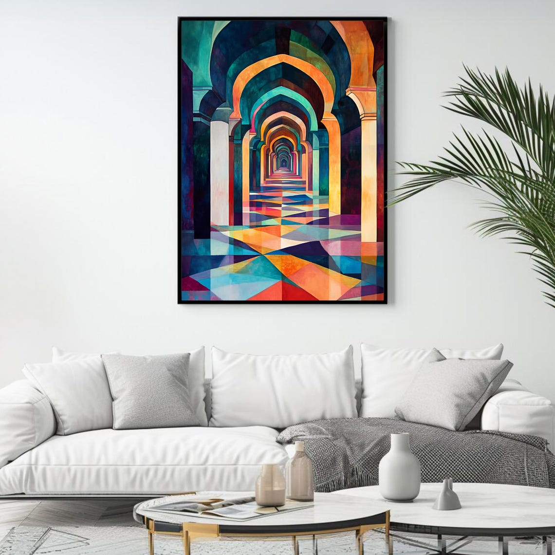 Moroccan Arches Print Vibrant Geometric Wall Art Islamic Architecture Decor - Image 4