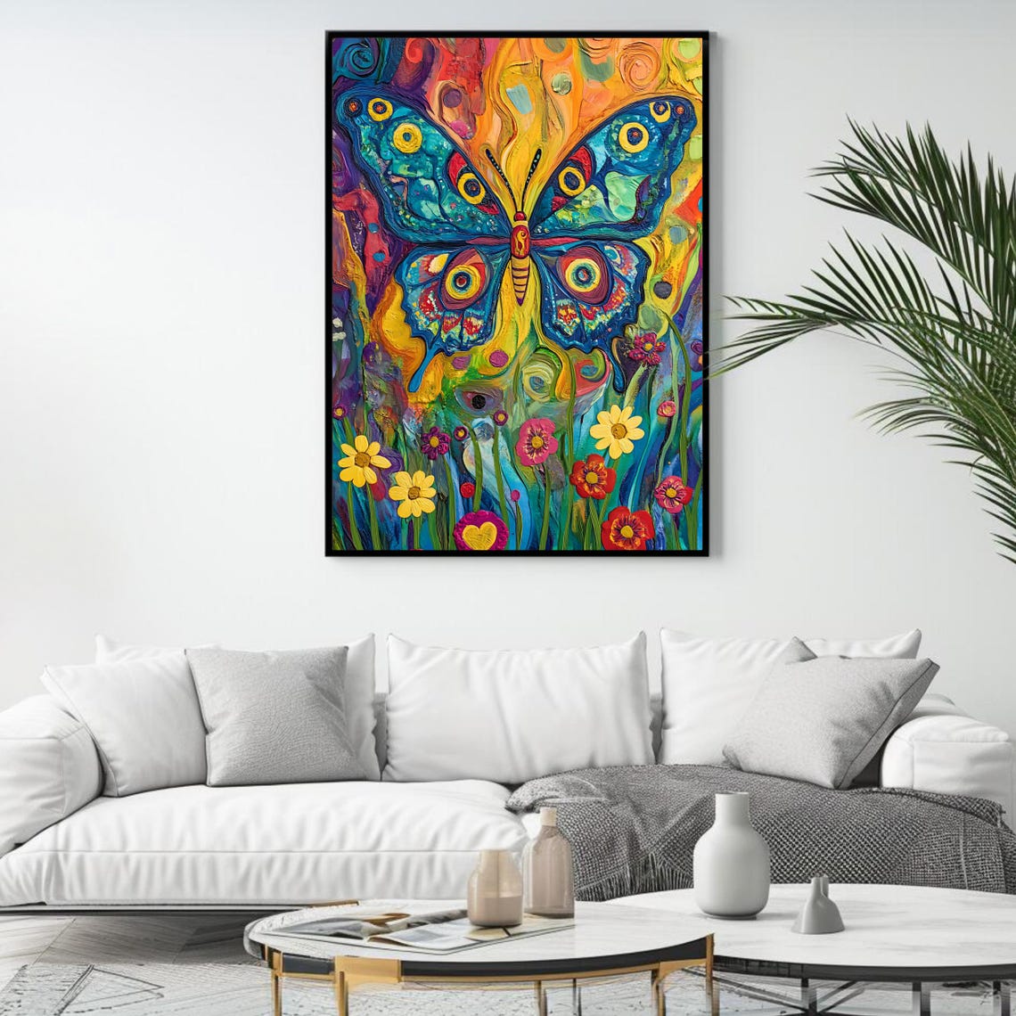 Colorful Butterfly Art Vibrant Wall Decor Floral Print Modern Nature Art Instant - Image 4