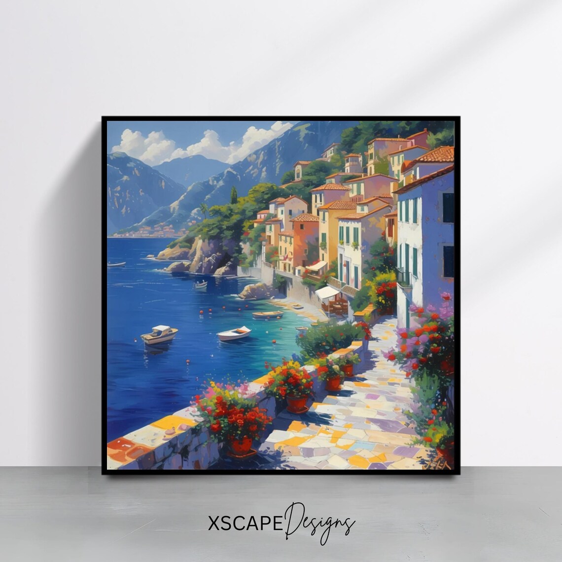 Scenic Mediterranean Seaside, Coastal Wall Art