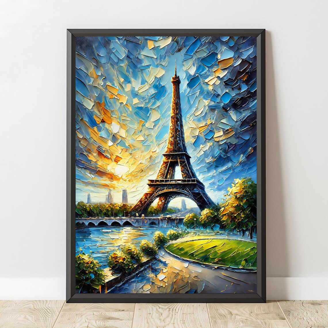 Eiffel Tower Art, Paris Sunset Landscape - Image 2