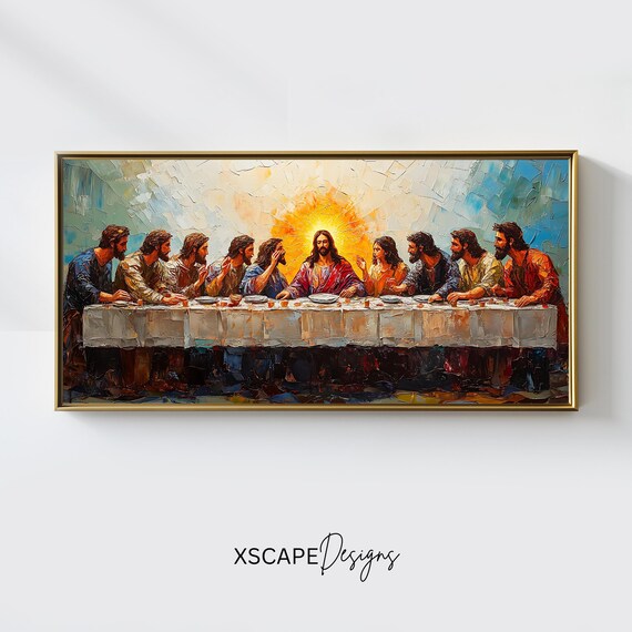 The Last Supper Impasto Oil Painting Christian Panoramic Wall Art