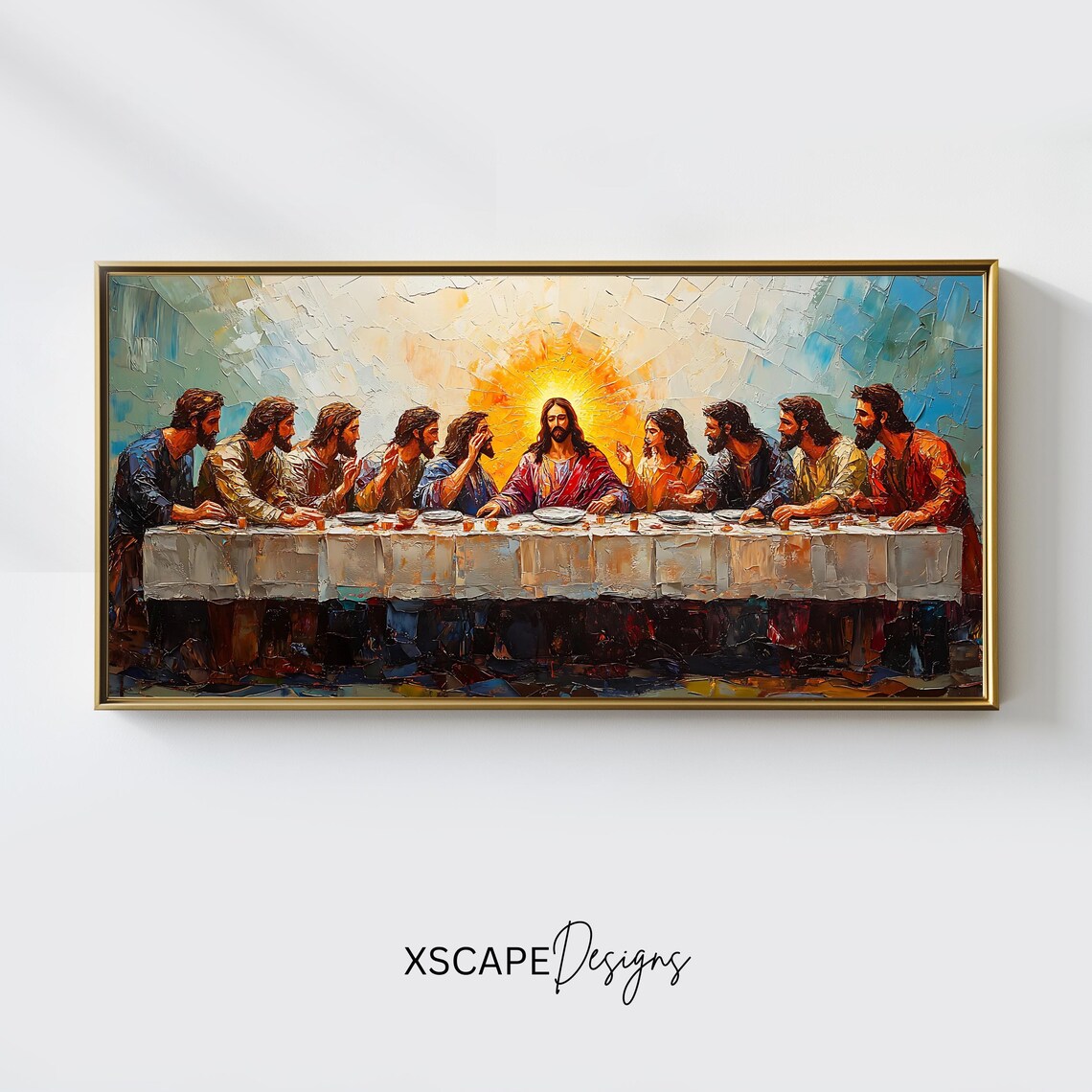 The Last Supper Impasto Oil Painting Christian Panoramic Wall Art