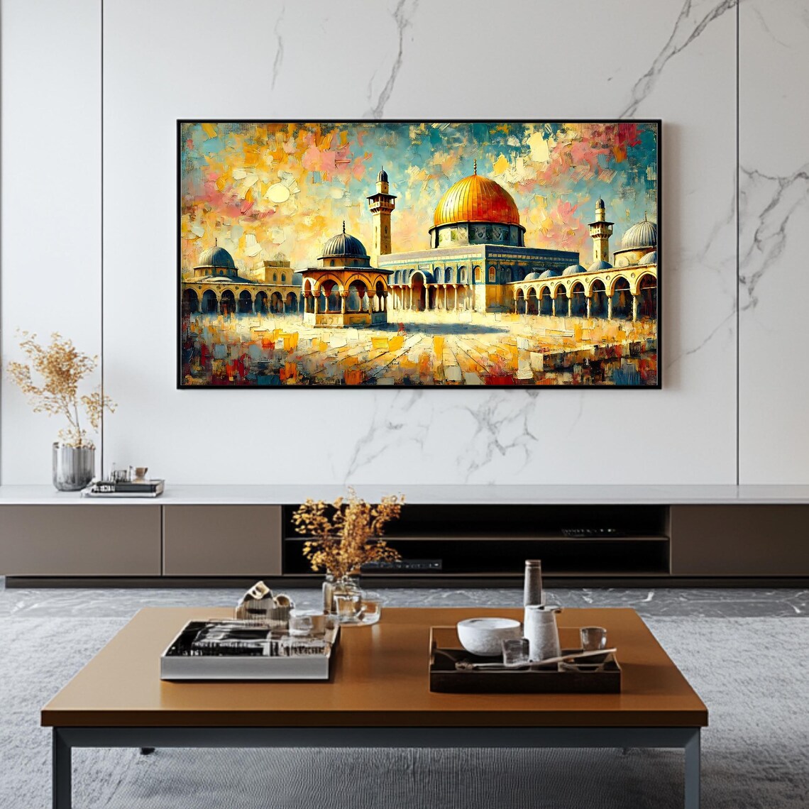 Jerusalem Dome Of The Rock Golden Dome Mosque Art Travel Poster - Image 2