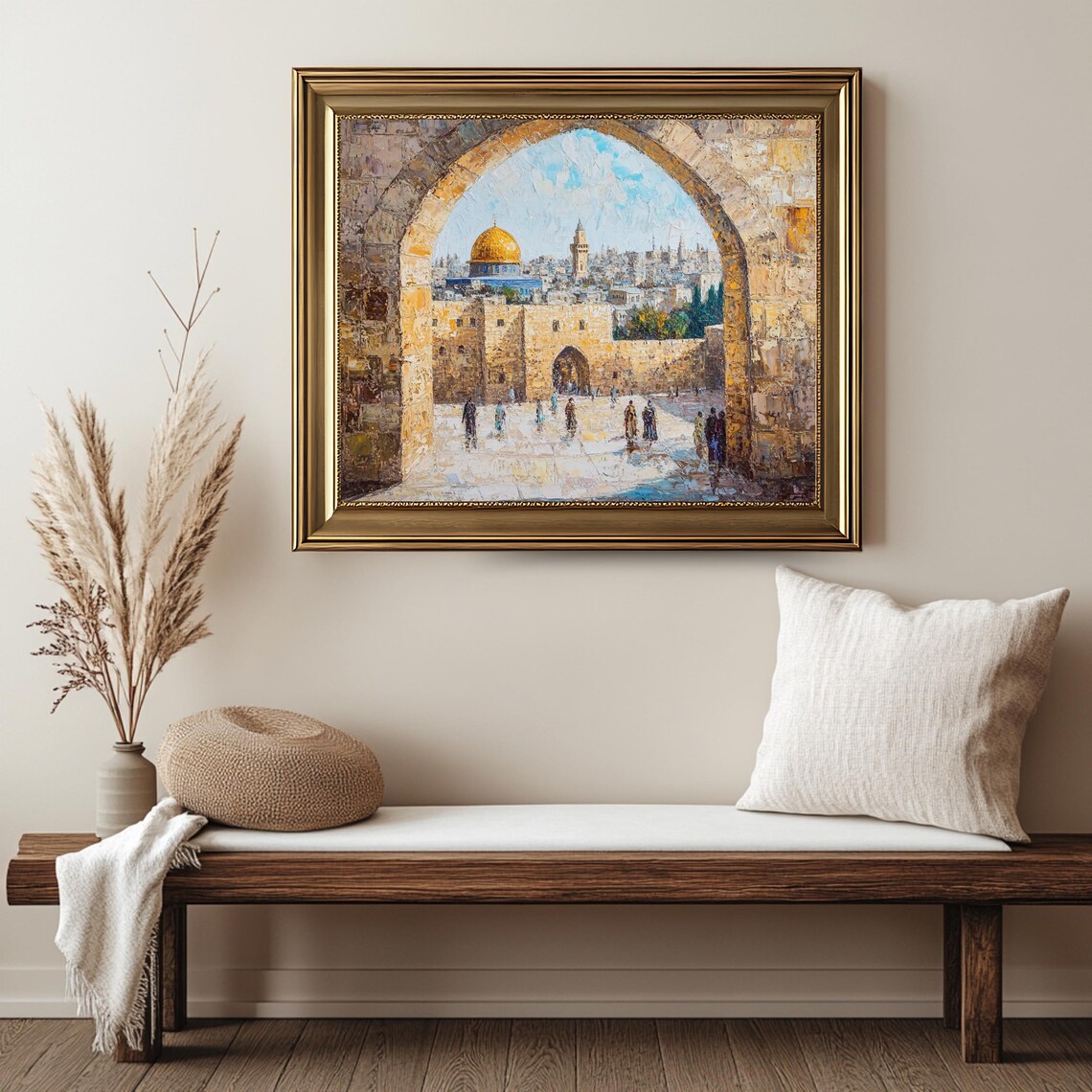 Dome Of The Rock Stone Arch View Jerusalem Old City Golden Dome Poster - Image 2