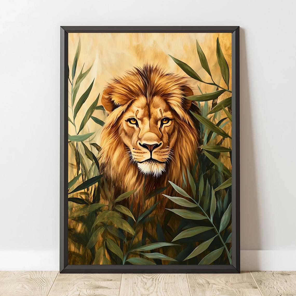 Majestic Lion In Jungle Safari Wildlife Wall Art Bold Jungle Decor Instant - Image 3
