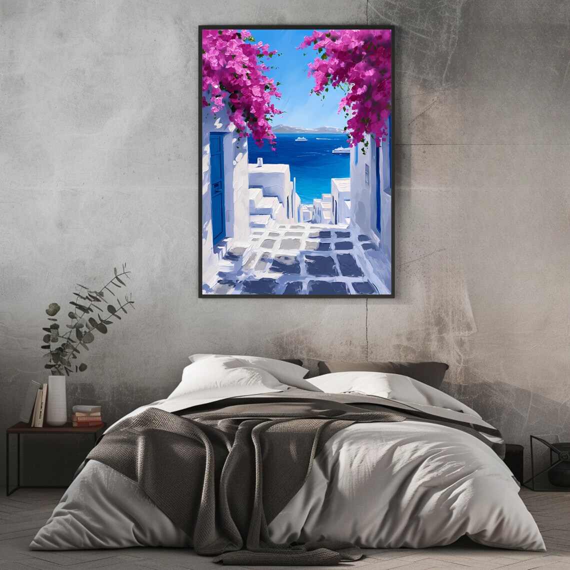 Santorini Greece, Mediterranean Seaside View Art Print - Image 2