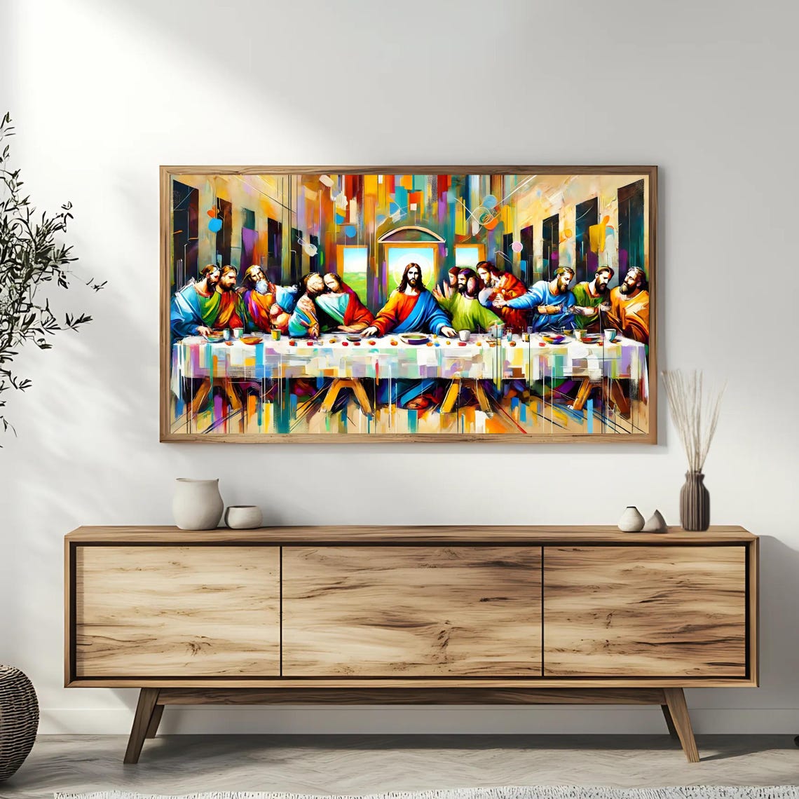 The Last Supper Frame Tv Art Modern Religious Art For Frame Tv And Roku Colorful Bible Wall Art - Image 3