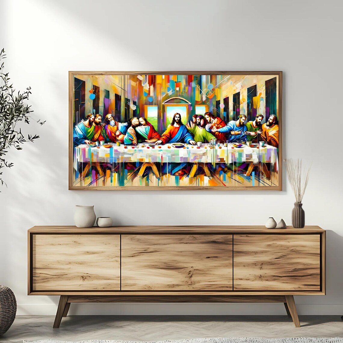 The Last Supper Modern Colorful Abstract Painting Christian Art Poster - Image 3