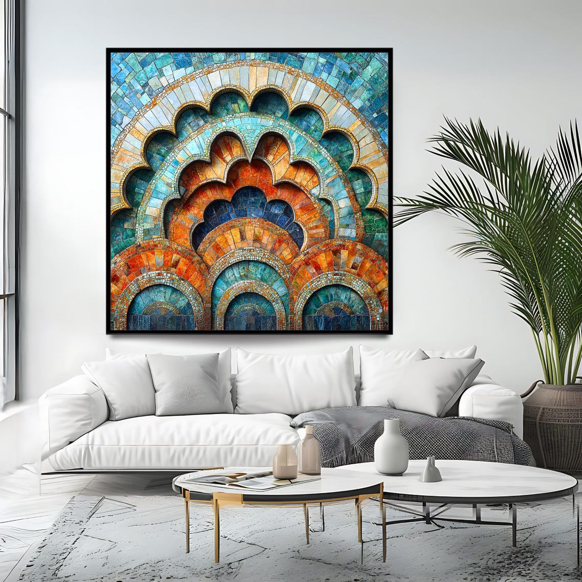 Geometric Mosaic Wall Art Islamic Art Print Square Decor Abstract Pattern Artwork Modern Wall Decor - Image 4