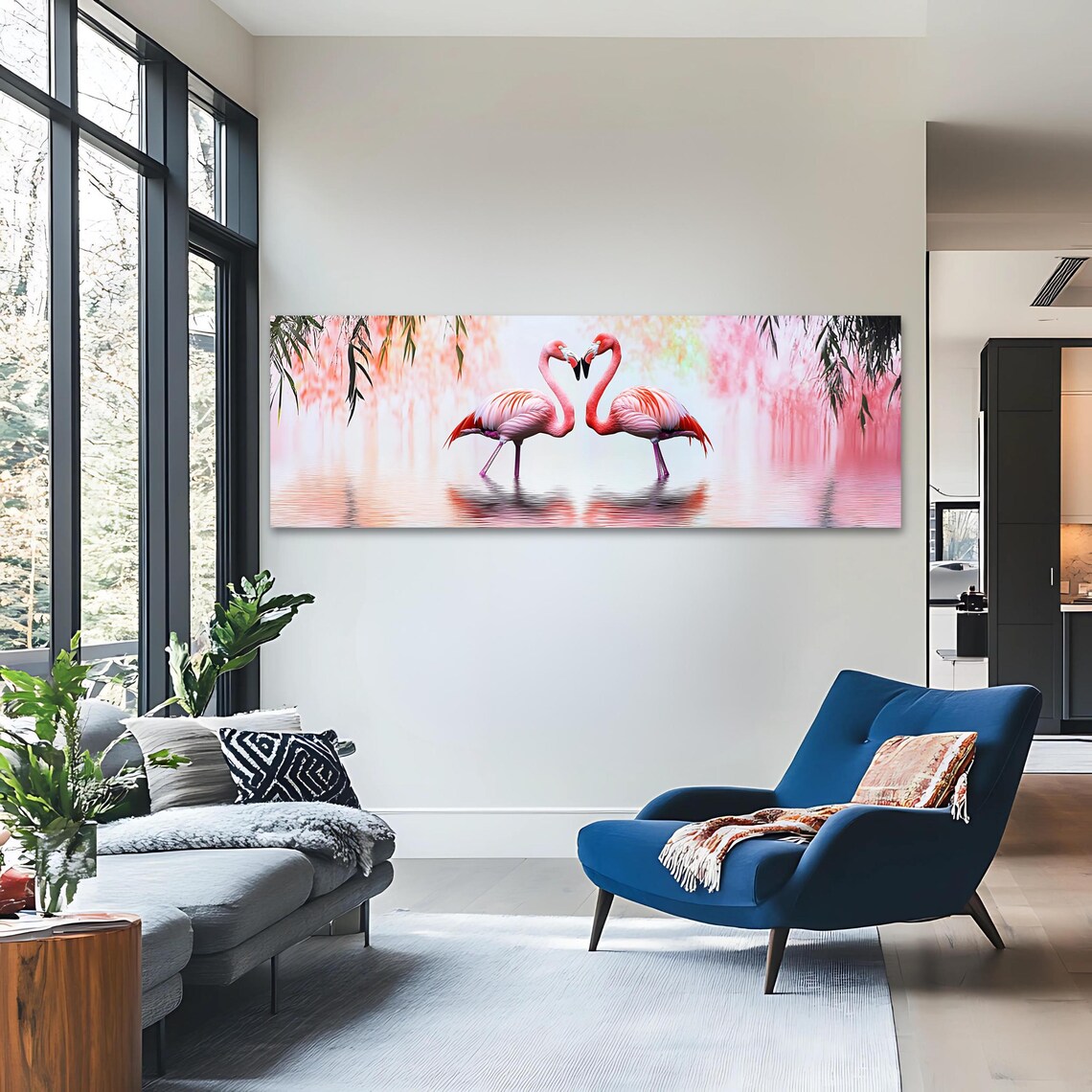 Flamingo Art Print, Elegant Romantic Artwork - Image 3