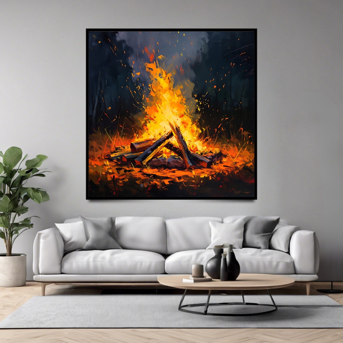 Campfire Art Print, Rustic Home Decor - Image 4