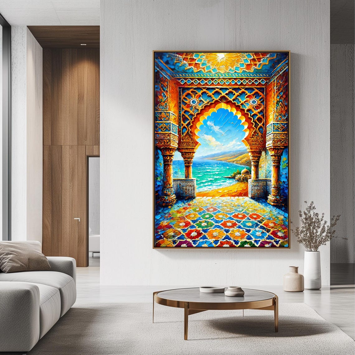 Moroccan Archway Art Vibrant Coastal Print Islamic Architecture Decor Colorful Wall Art Instant - Image 3