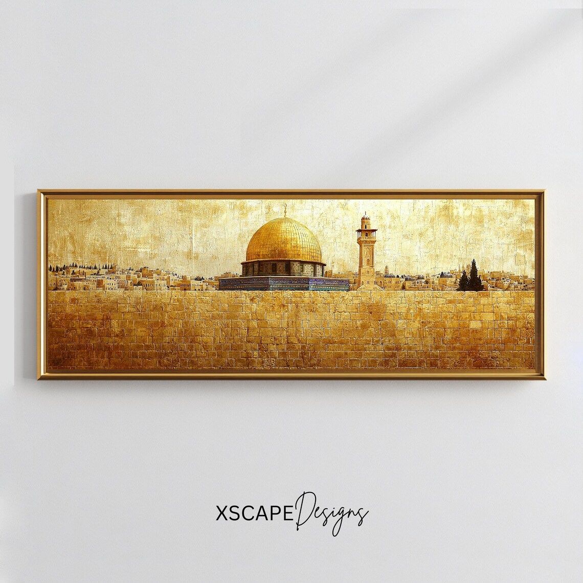 Dome Of The Rock Jerusalem Golden Old City Panoramic Travel Poster