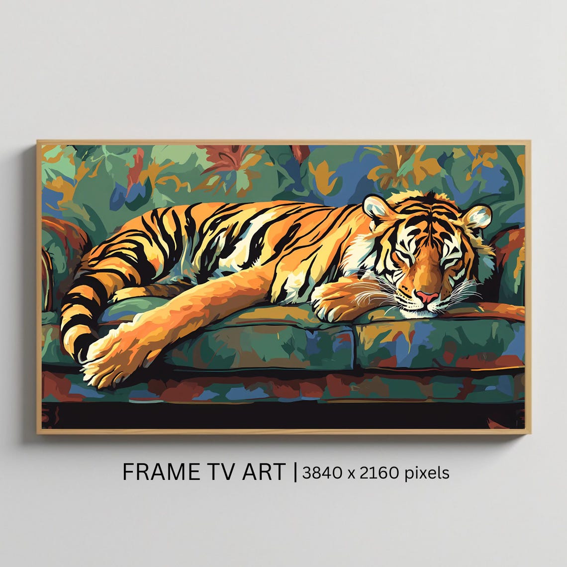 Sleeping Tiger on Couch Pop Art Bold Jungle Big Cat Fun Wall Poster
