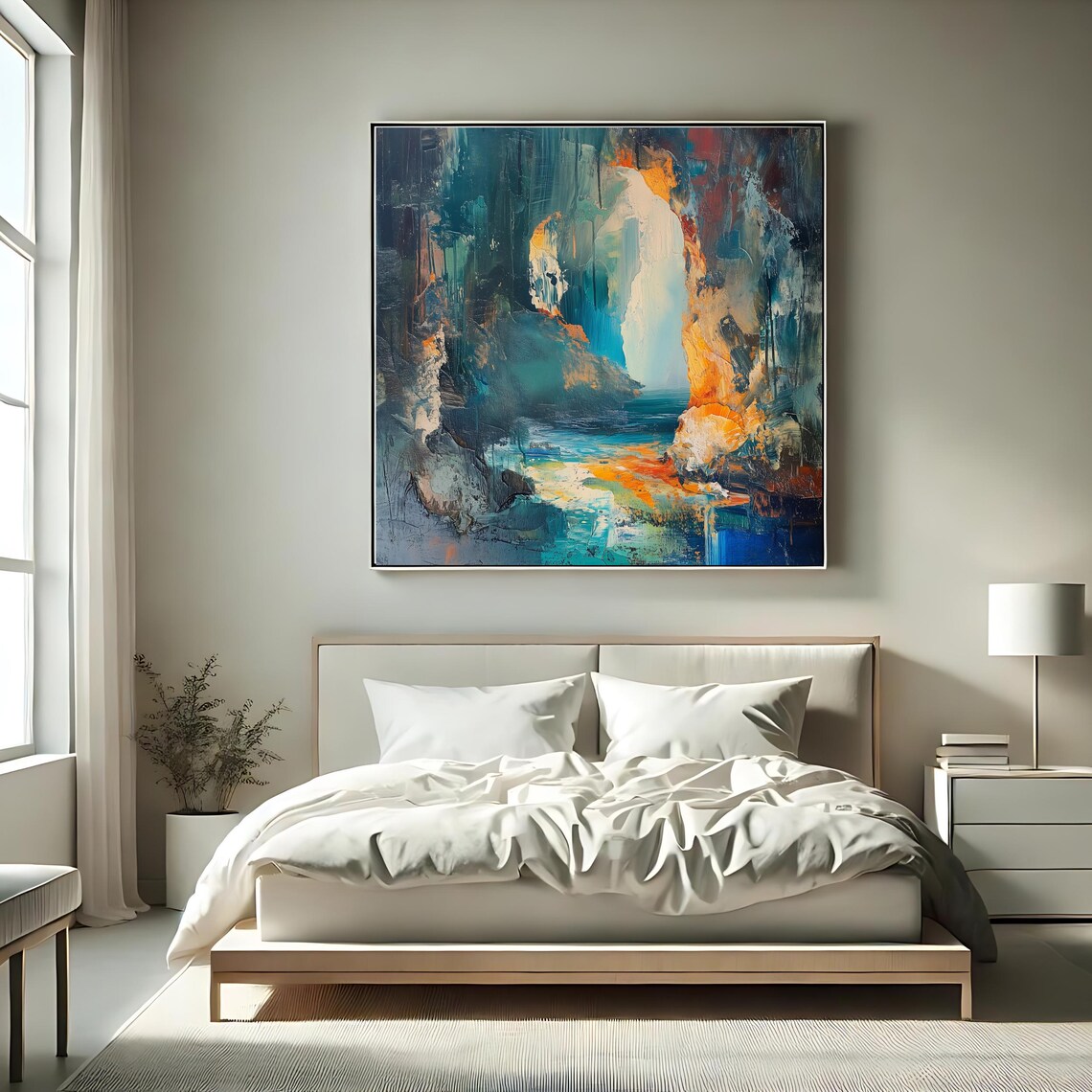 Abstract Coastal Cave Art, Ocean-Inspired Wall Art Print - Image 2