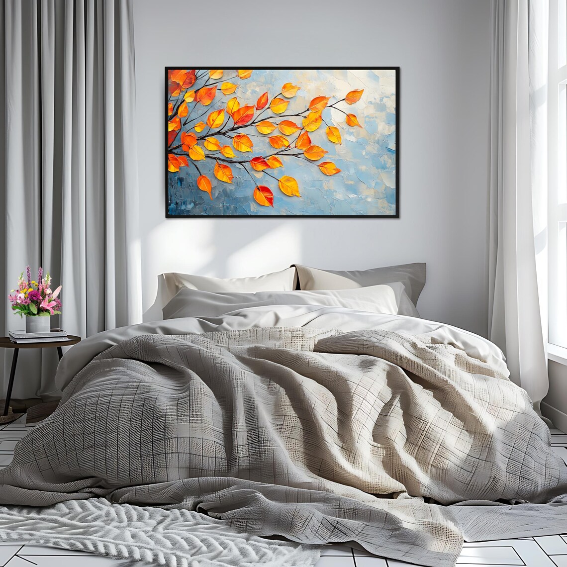 Abstract Autumn Branch, Modern Nature Art - Image 2