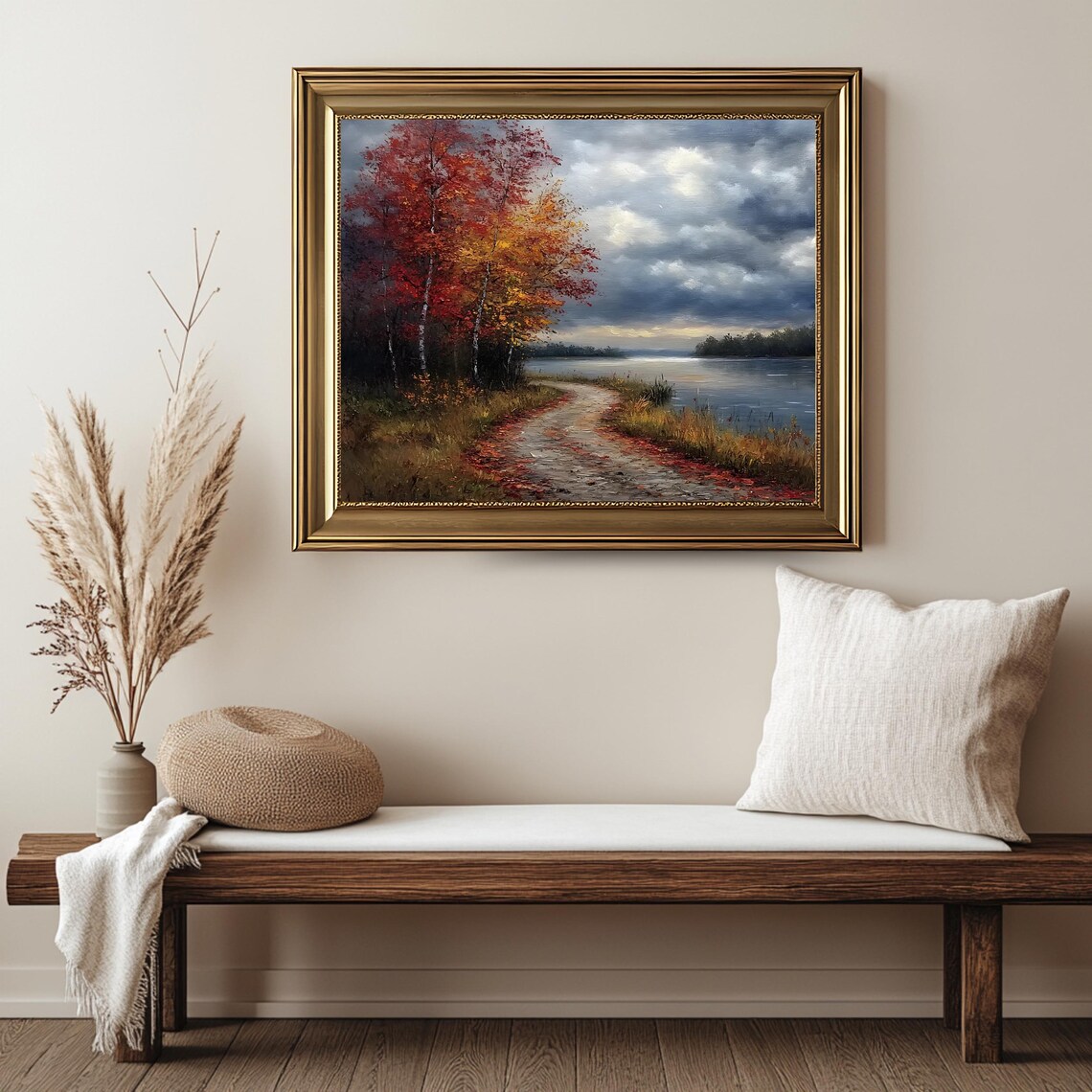 Autumn Pathway Vintage Landscape, Rustic Decor - Image 2