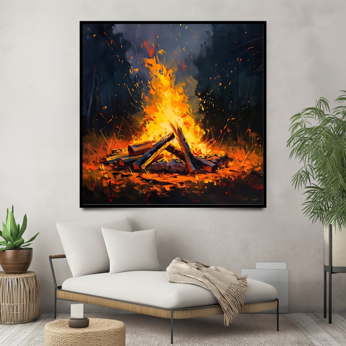 Campfire Art Print, Rustic Home Decor - Image 3