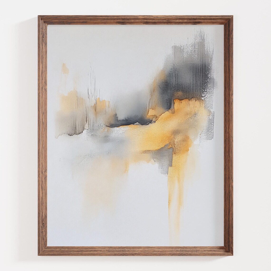Minimalist Yellow And Gray Abstract Watercolor Zen Decor Print