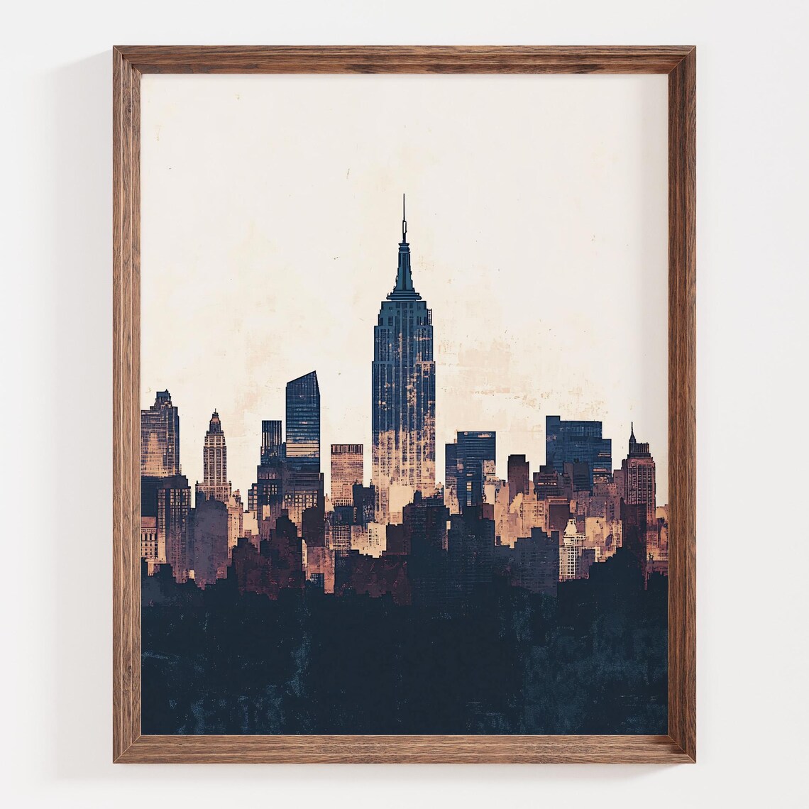 New York City Empire State Building Skyline Vintage Art Poster - Image 3