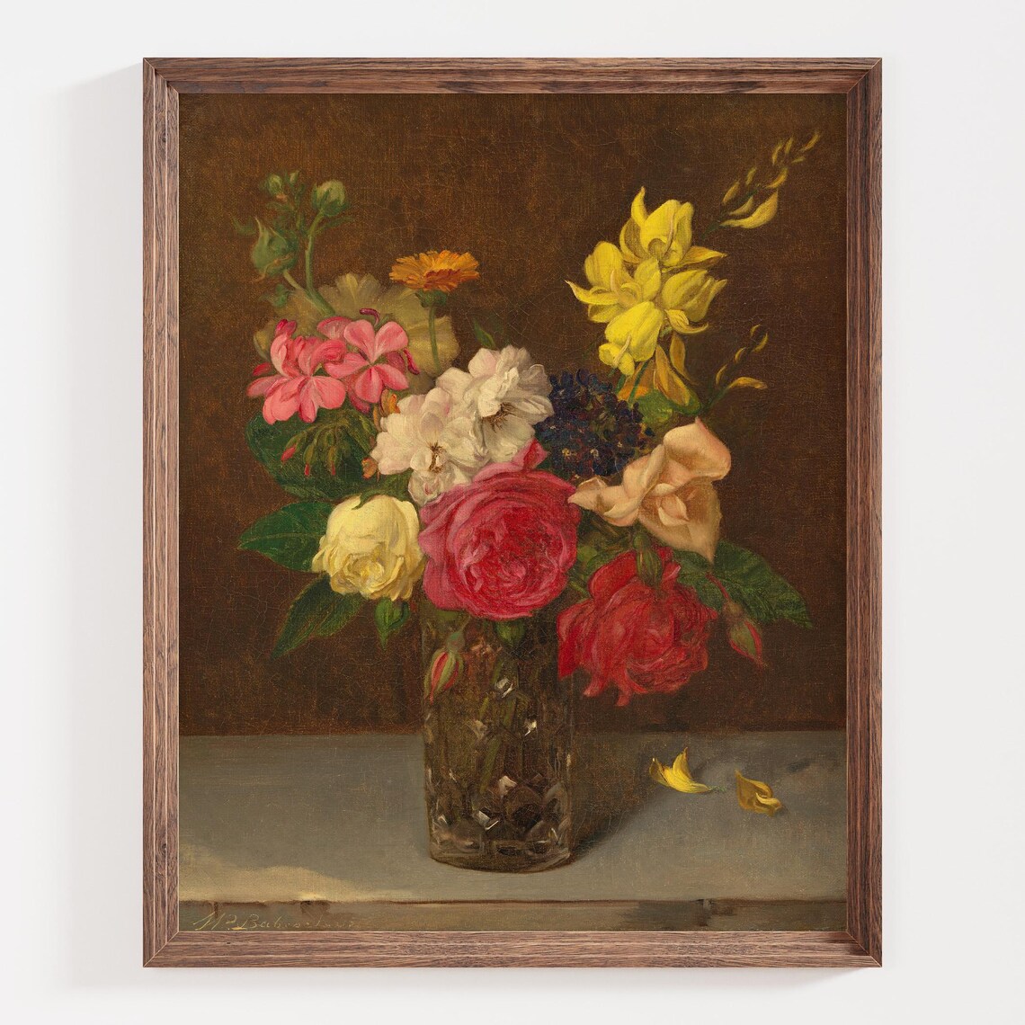 Vintage Rose Bouquet Still Life Antique Floral Painting Poster - Image 4