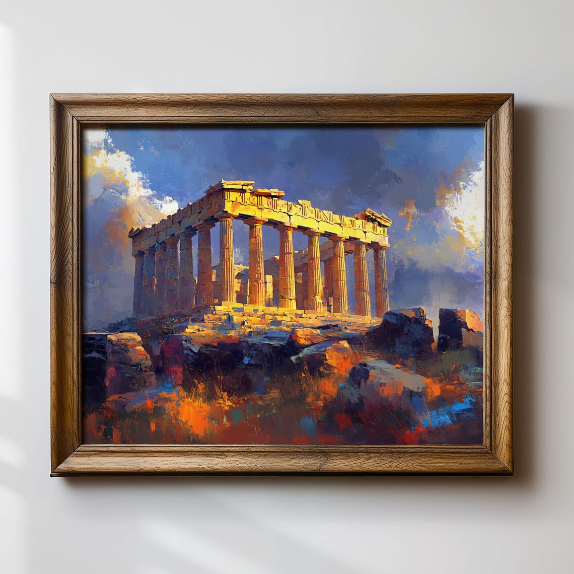 Ancient Greek Parthenon at Golden Sunset Historic Landmark Poster - Image 3
