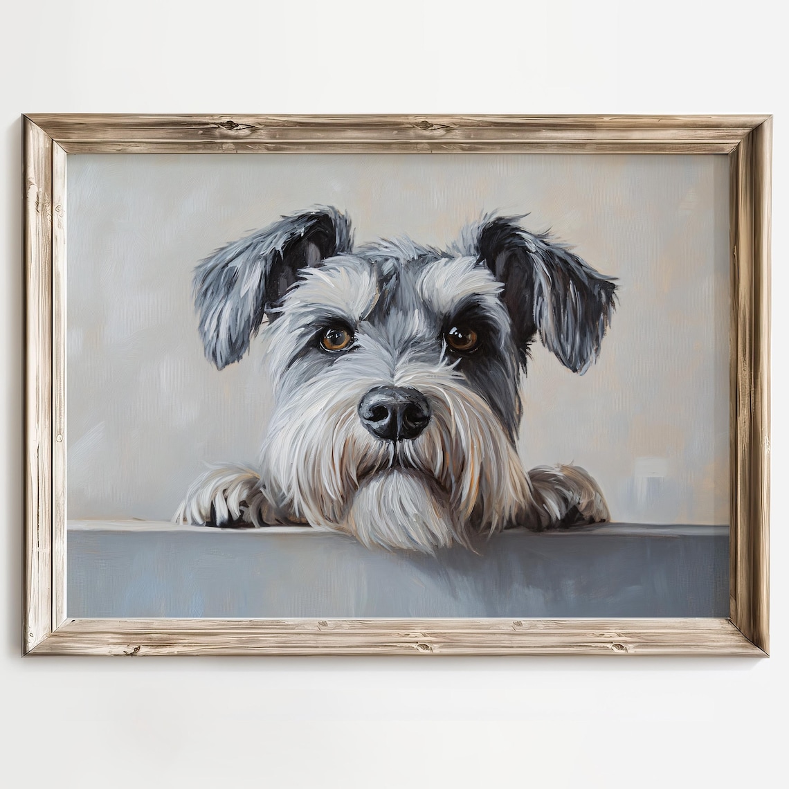 Miniature Schnauzer Cute Dog Portrait Art Print