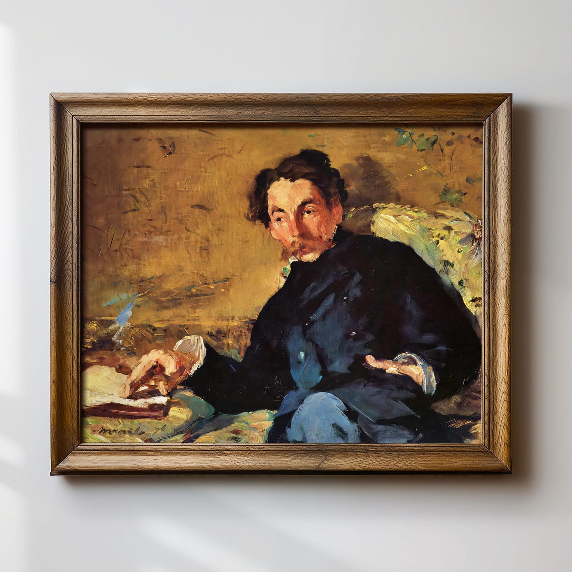 Classic Seated Gentleman Impressionist Oil Painting Portrait Poster