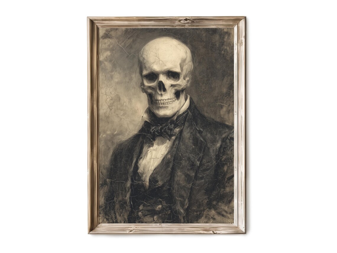 Halloween Vintage Portrait of Creepy Victorian Man