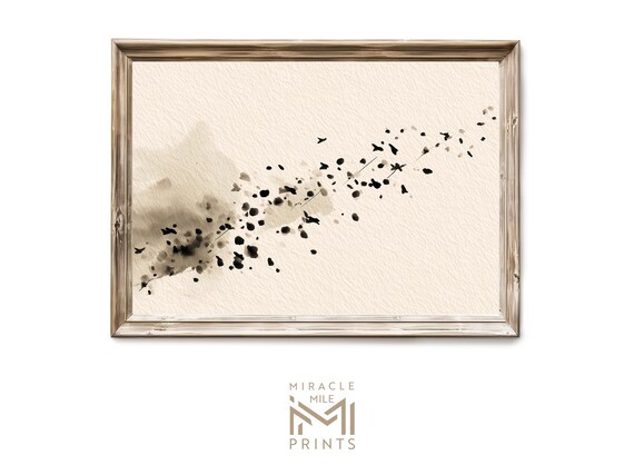 Dissolving Ink Splash Trail Abstract Minimalist Watercolor Art Poster