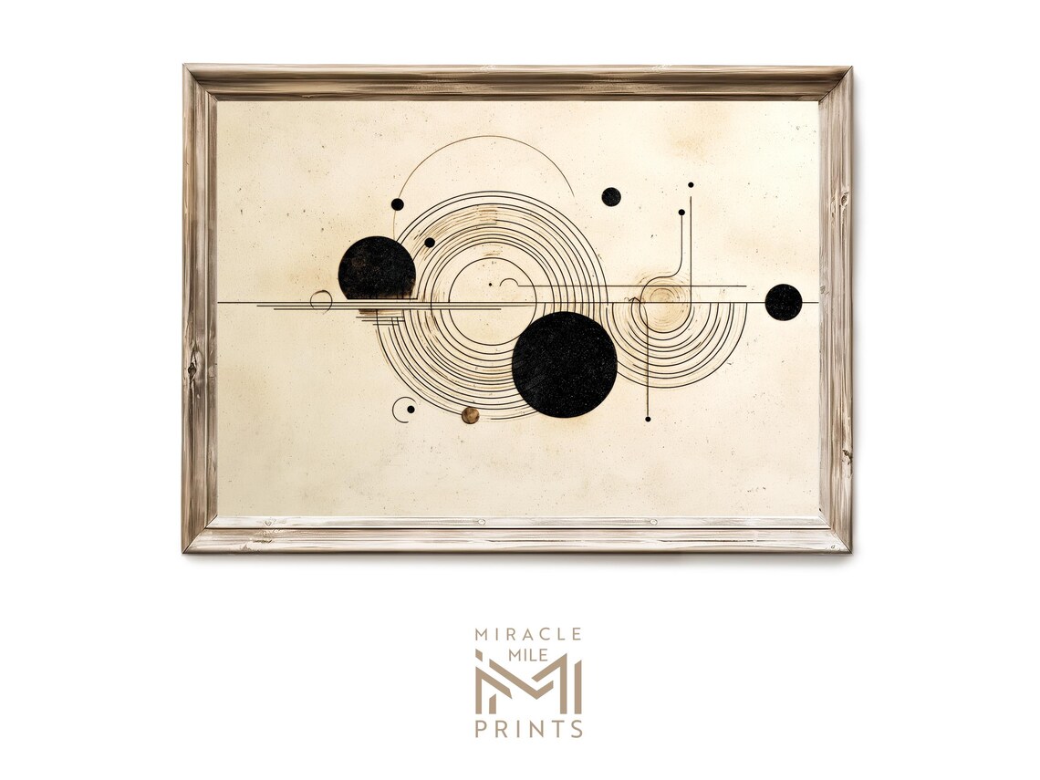 Minimalist Ink Abstract Wall Art Modern Neutral Black Line Drawing Decor Japandi 210