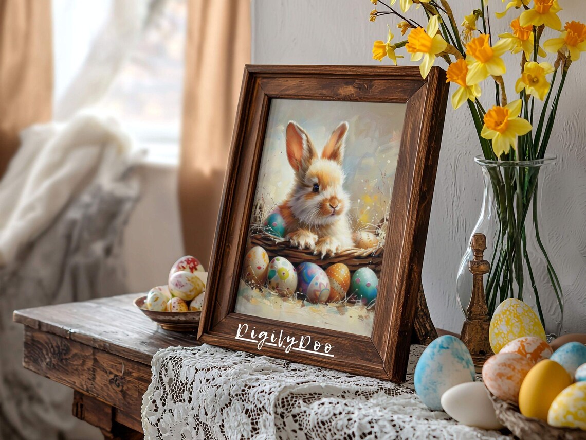 Cute Easter Baby Bunny, Spring Nursery Decor - Image 3