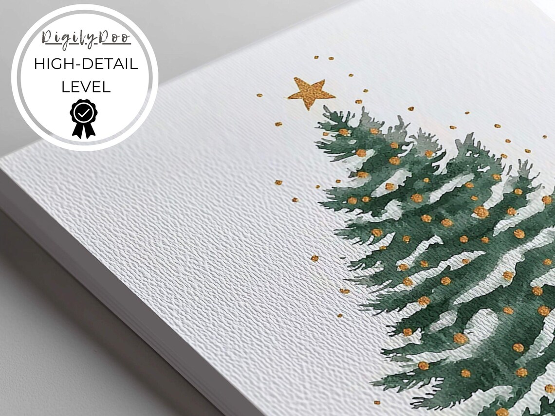 Christmas Pine Tree Art Print, Watercolour Evergreen - Image 3