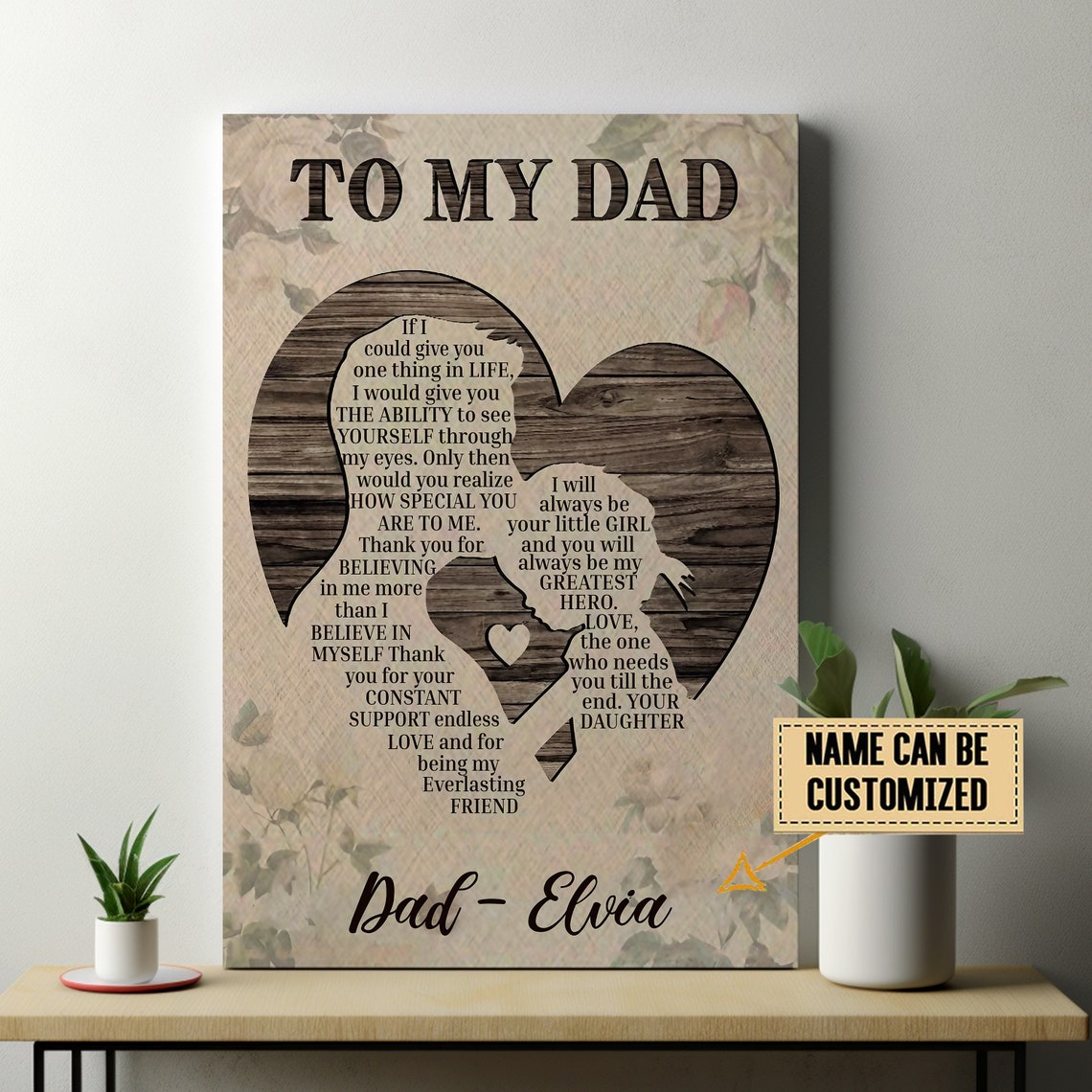 Personalized To My Dad Greatest Hero Daughter Canvas Poster Gift - Image 3