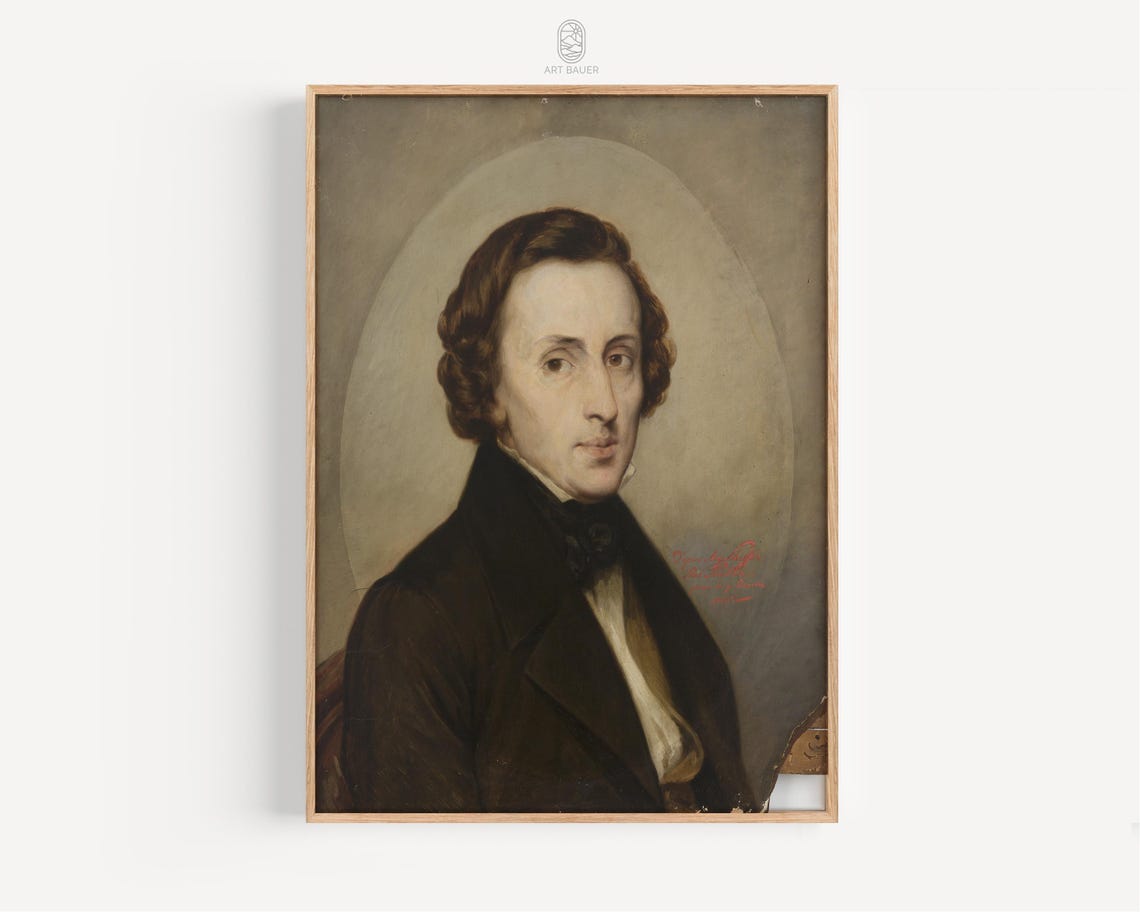 Frederic Chopin Portrait Stattler 1858 Classical Composer Wall Poster