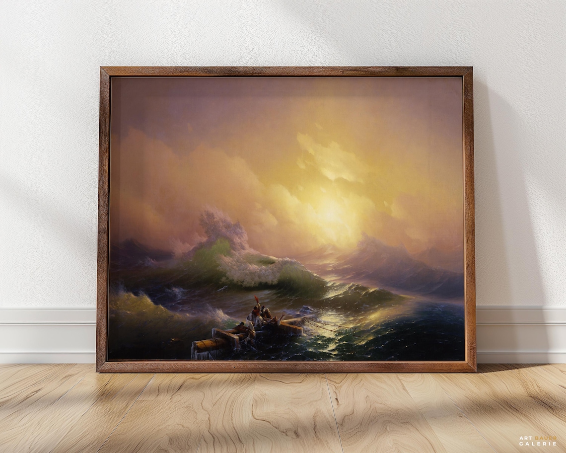 Ninth Wave Framed Print Ivan Aivazovsky 1850 Maritime Art Nautical Decor Ocean Wall Art Coastal Decor