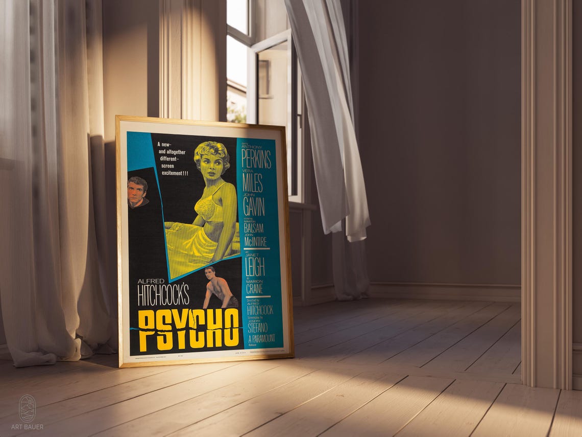 Psycho Film Poster 1960 Hitchcock Classic Iconic Movie Poster Vintage Film Poster Poster Print - Image 3