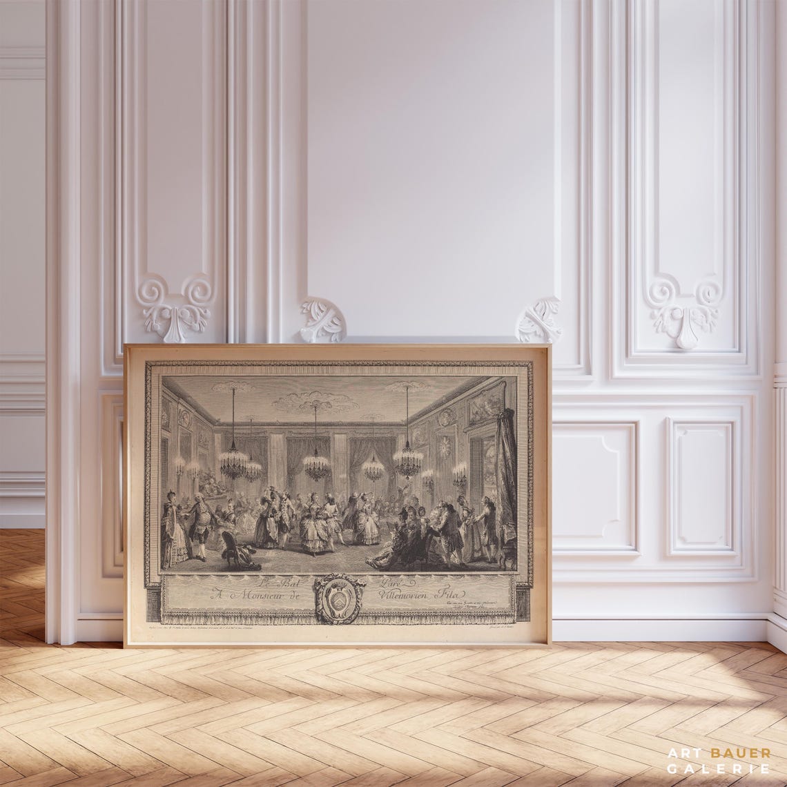 Antoine Jean Duclos Le Bal Pare Ballroom Dance Rococo French Poster - Image 2