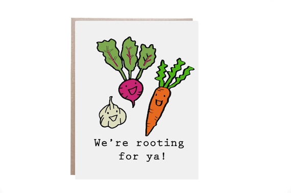 Good Luck Card Encouragement Card Congratulations Card Pun Vegetable Card