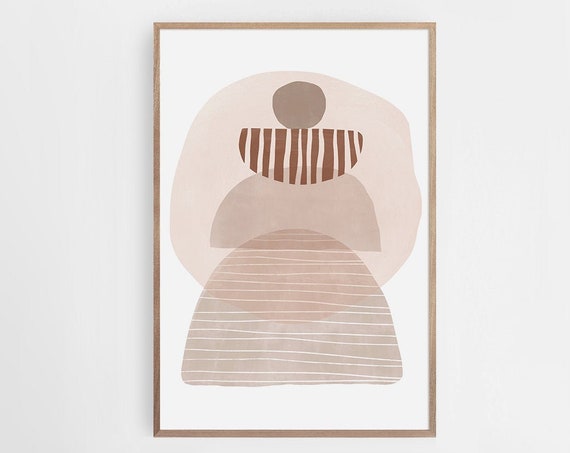 Pastel Abstract Art Beige Brown Print Neutral Color Wall Art Minimalist Print Art Print Boho Decor Abstract Print