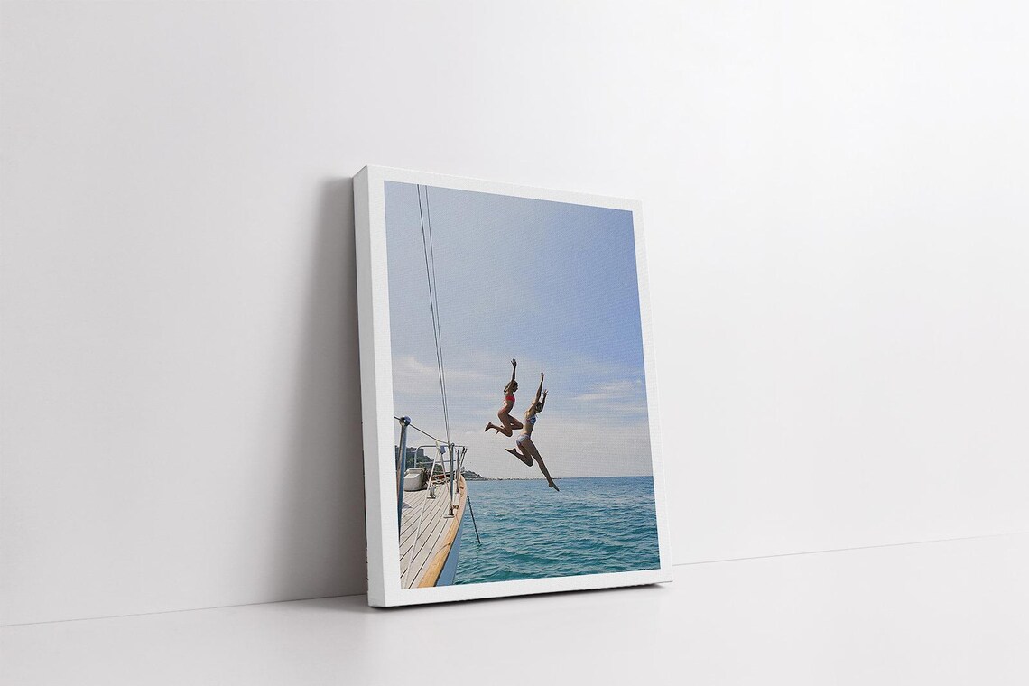 Woman Blue Ocean Sail Boat Yacht Minimalist Art Print - Image 4