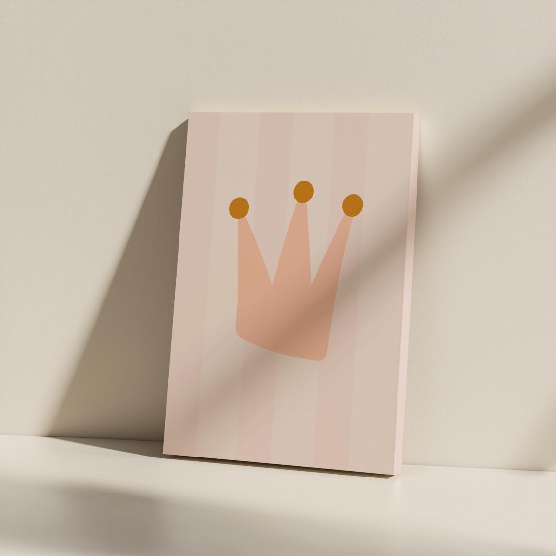 Minimalist Peach Crown Playful Nursery Kids Room Modern Canvas Print