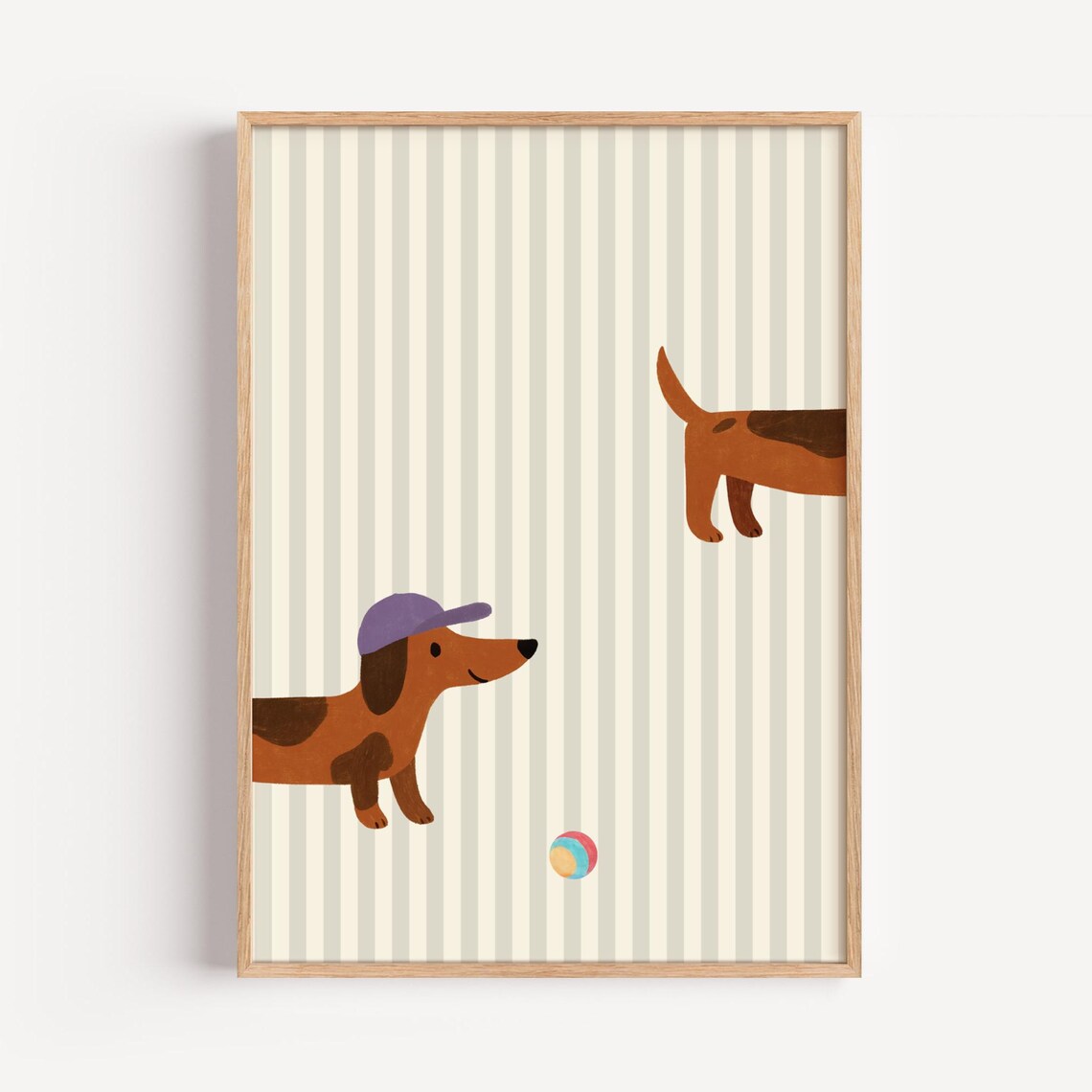 Playful Dachshund Art Print, Cute Nursery Decor