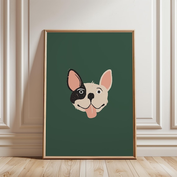 French Bulldog Print Cute Dog Illustration For Pet Lovers Wall Art